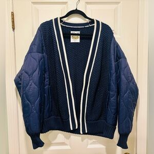 Offline by Aerie Women’s Coffee Run Navy Bomber Jacket Size Medium